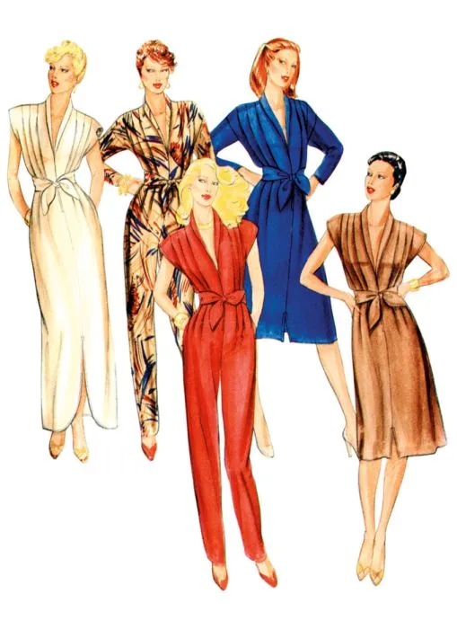 B7036 Butterick Schnittmuster Retro Kleid Overall 80er Jahre