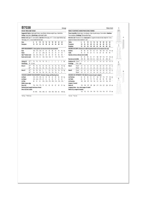 B7038 Butterick Schnittmuster Sommerkleid