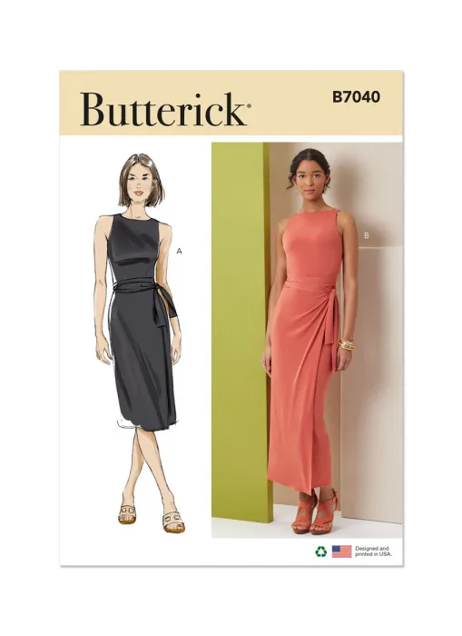B7040 Butterick Schnittmuster Abendkleid Jerseykleid