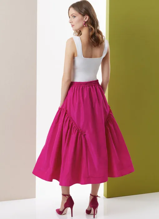 B7044 Butterick Schnittmuster Rock Midi & Maxi