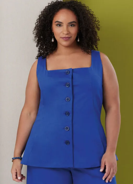B7046 Butterick Schnittmuster Karree-Top Hose