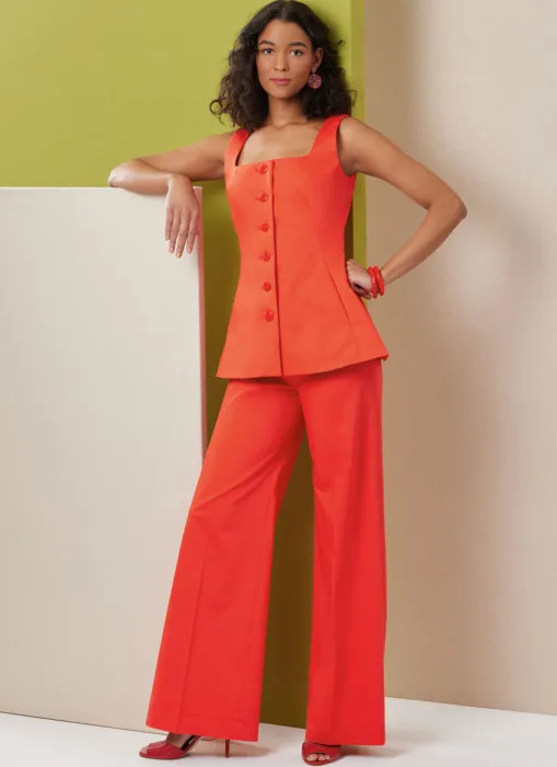 B7046 Butterick Schnittmuster Karree-Top Hose
