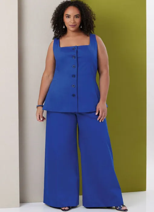 B7046 Butterick Schnittmuster Karree-Top Hose