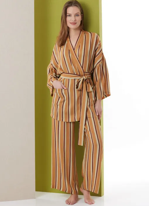 B7047 Butterick Schnittmuster Morgenmantel Hose