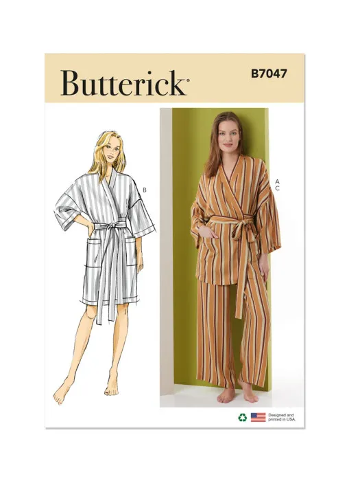 B7047 Butterick Schnittmuster Morgenmantel Hose