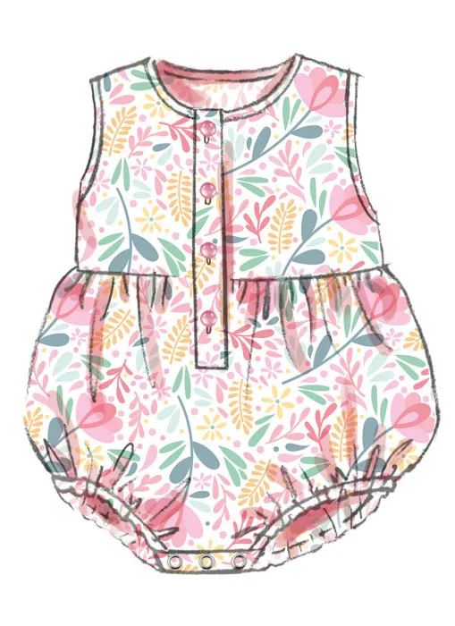 B7048 Butterick Schnittmuster Baby Body