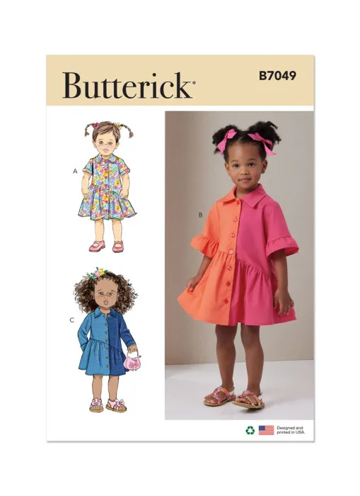 B7049 Butterick Schnittmuster Kleinkinder Kleid