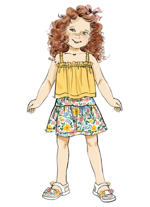 B7050 Butterick Schnittmuster Kinder Top Rock easy!