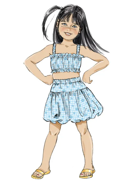 B7050 Butterick Schnittmuster Kinder Top Rock easy!