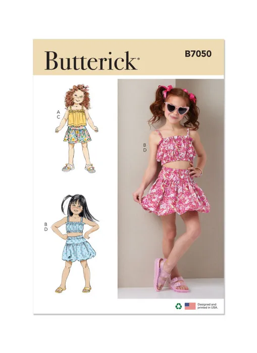 B7050 Butterick Schnittmuster Kinder Top Rock easy!
