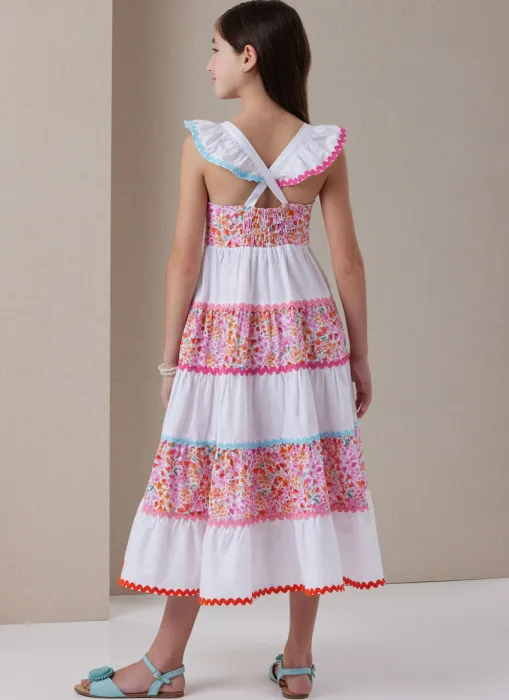 B7051 Butterick Schnittmuster Kinderkleid mit Hut