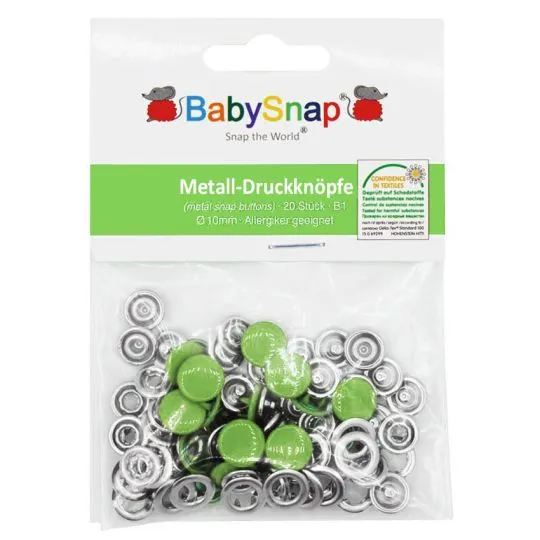 BabySnap Jersey-Druckknöpfe Metall apfelgrün 10mm