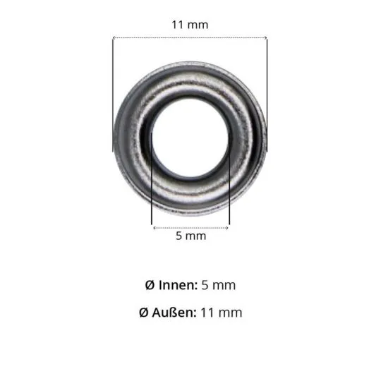 Babysnap Oesen 5mm silber ohne Werkzeug