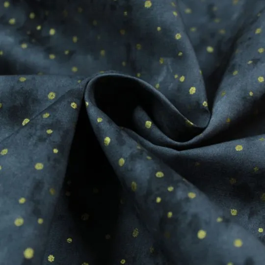50cm Baumwollstoff BATIK DOTS grau-gold