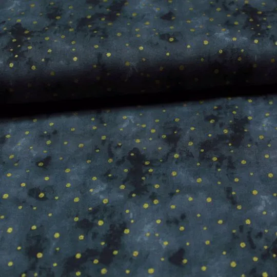 50cm Baumwollstoff BATIK DOTS grau-gold