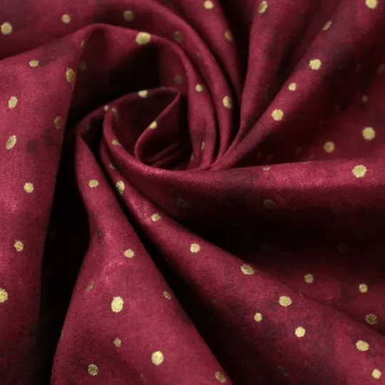 50cm Baumwollstoff BATIK DOTS rot-gold