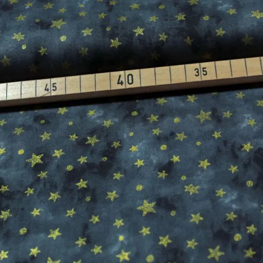 50cm Baumwollstoff BATIK STARS & DOTS grau