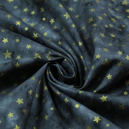 50cm Baumwollstoff BATIK STARS & DOTS grau