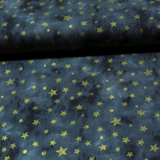 50cm Baumwollstoff BATIK STARS & DOTS grau
