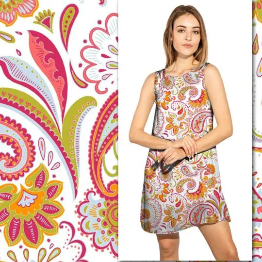 50cm Baumwoll-Leinenstoff Paisley