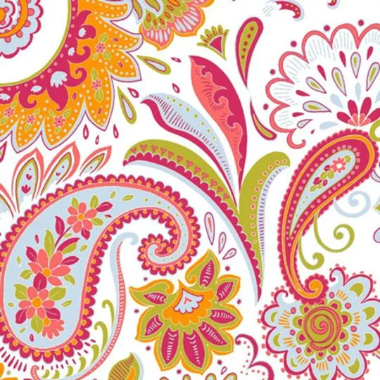 50cm Baumwoll-Leinenstoff Paisley