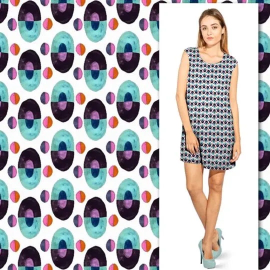 50cm Baumwoll-Leinenstoff Vintage Look Ellipse