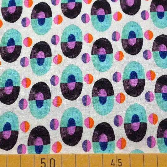 50cm Baumwoll-Leinenstoff Vintage Look Ellipse