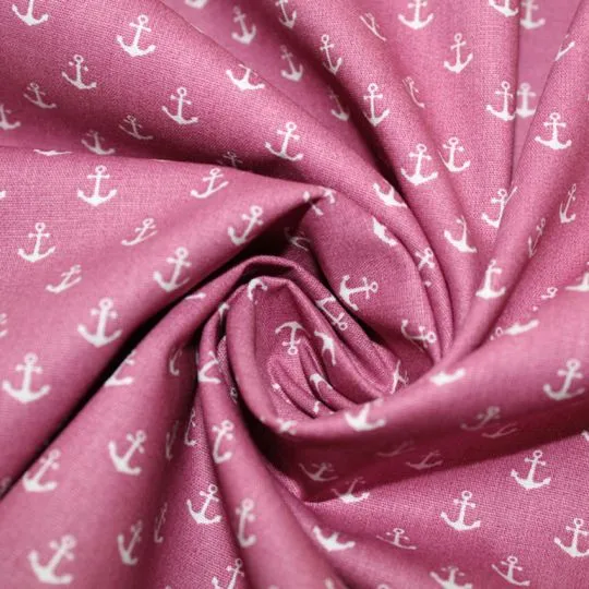 50cm Baumwollstoff MIX-IT Anker mauve