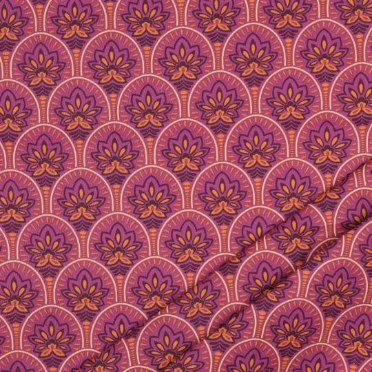 50cm beschichteter Baumwollstoff ABSTRACT pink