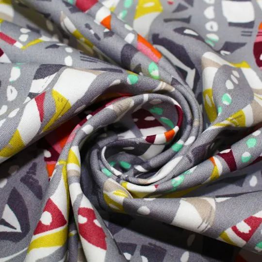 50cm Baumwollstoff ETHNO grau by Poppy Fabrics