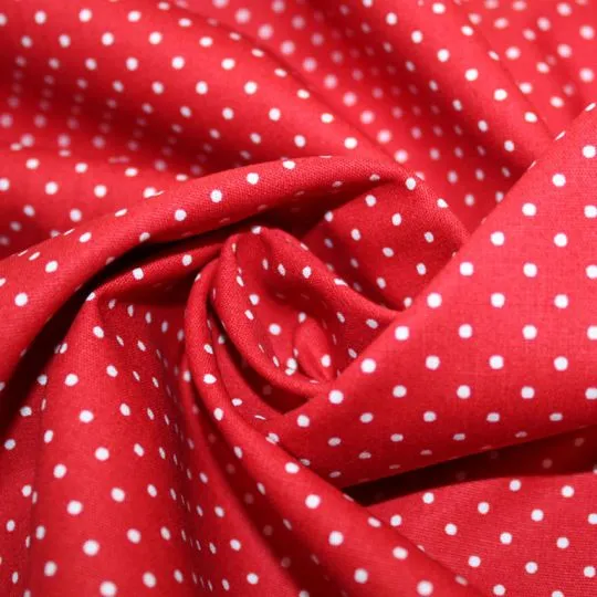 Rest: 90cm Baumwollstoff MIX-IT DOTS rot