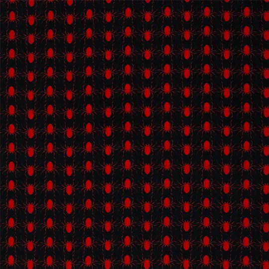 50cm Swafing Baumwollstoff BOOO! Spinnen schwarz-rot