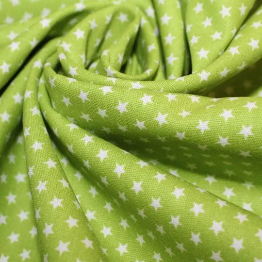 50cm Baumwollstoff MIX-IT STARS kiwi