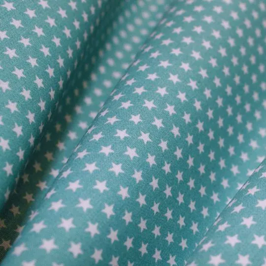 50cm Baumwollstoff MIX-IT STARS hellpetrol