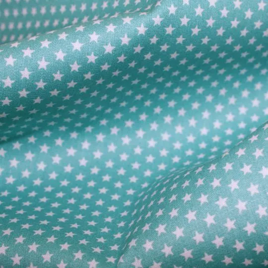 50cm Baumwollstoff MIX-IT STARS hellpetrol