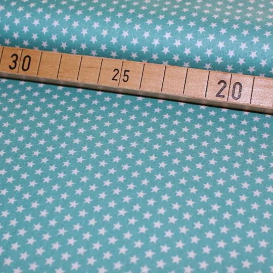 50cm Baumwollstoff MIX-IT STARS hellpetrol