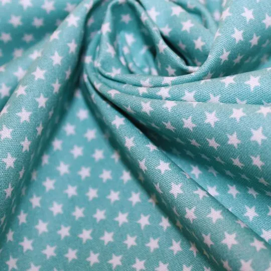 50cm Baumwollstoff MIX-IT STARS hellpetrol