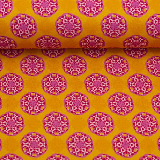50cm Swafing Baumwollstoff Bilbao Blüten orange