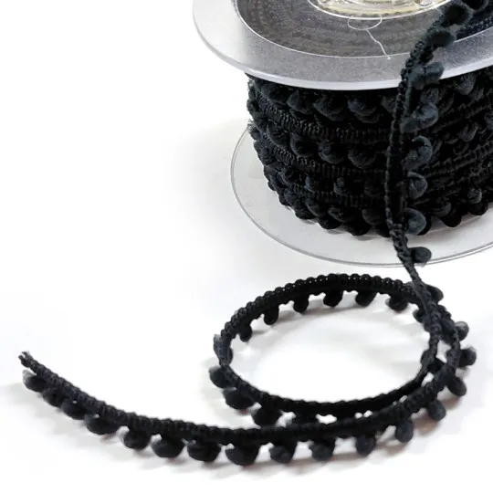 12m Mini-Bommelborte schwarz