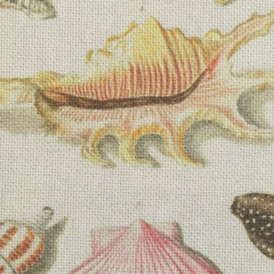 50cm Dekostoff Maritim Strandläufer Muscheln