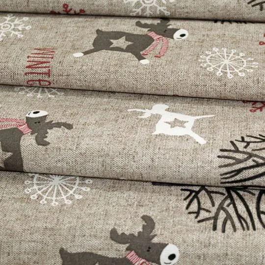 50cm Dekostoff Winter naturfarben