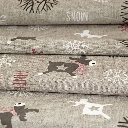 50cm Dekostoff Winter naturfarben