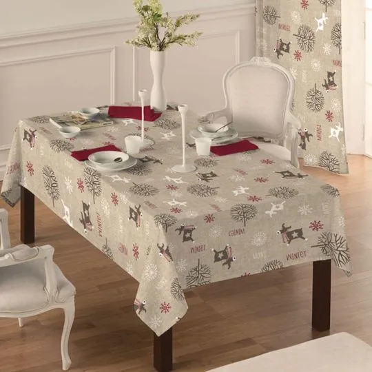 50cm Dekostoff Winter naturfarben