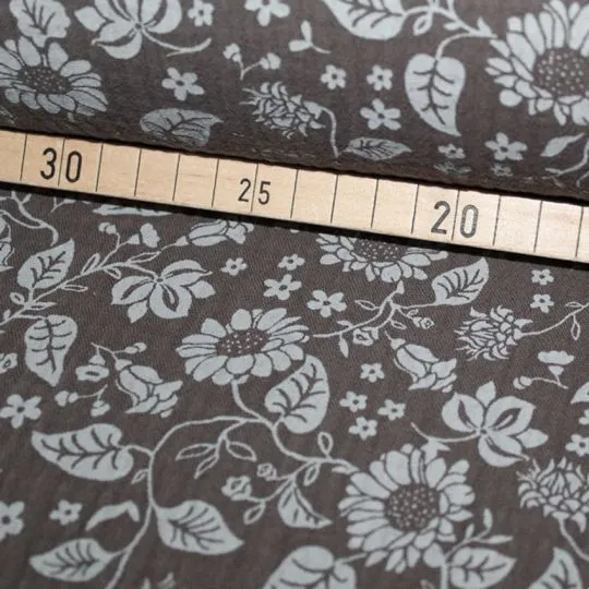 50cm Double Gauze Flower grau