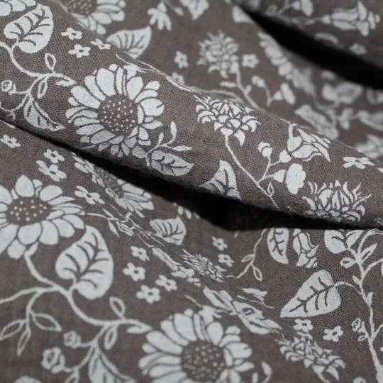 50cm Double Gauze Flower grau