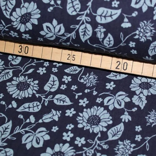 50cm Double Gauze Flower dunkelblau