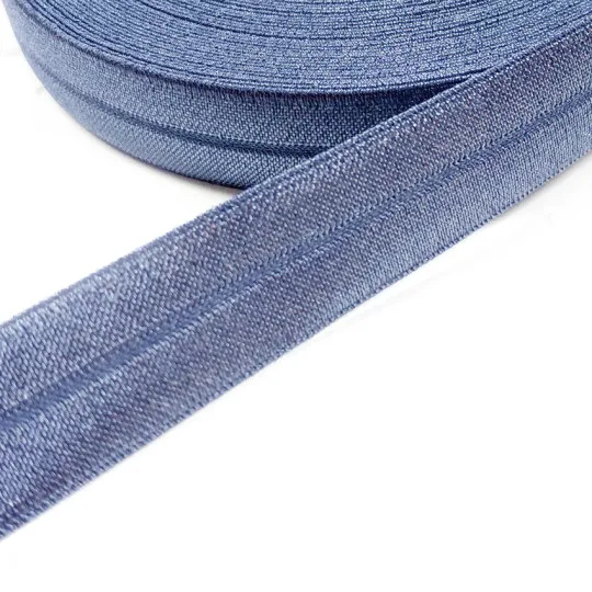 15m elastisches Einfaßband jeansblau