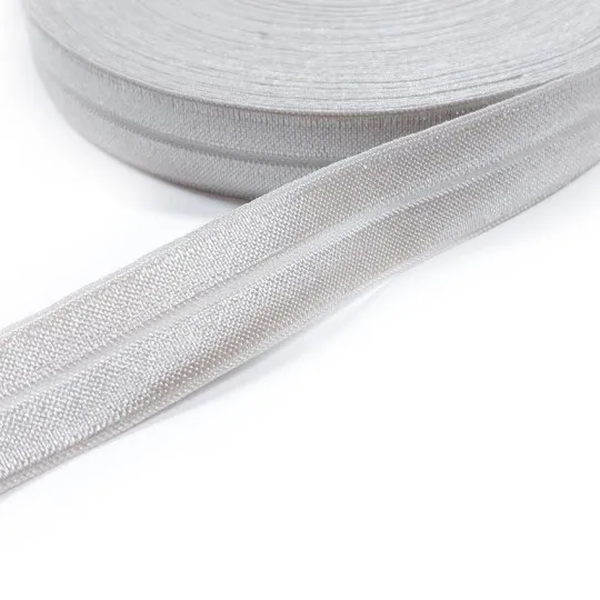 20m elastisches Einfaßband silbergrau