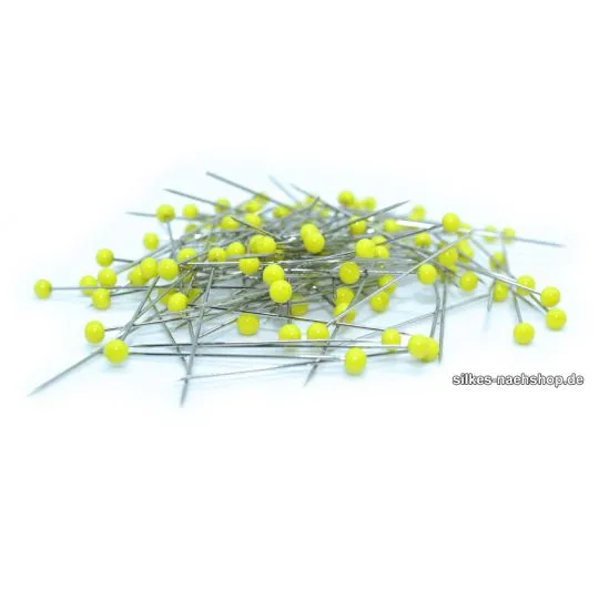 Stecknadeln mit Glaskopf gelb