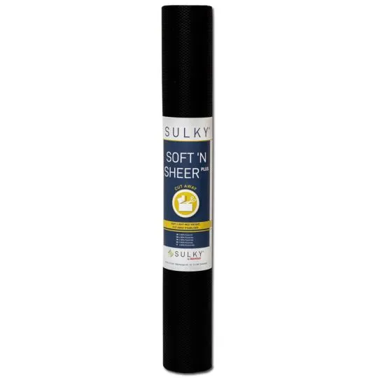 Stickvlies Gunold Sulky Soft'n Sheer plus schwarz 50cm x 5m